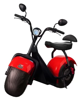 Scooter Elétrica Tui Mais 2 Lugares 1000W 60Km Autonomia – Cor Vermelha
