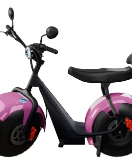 Scooter Elétrica Tui Mais 2 Lugares 1000W 60Km Autonomia – Cor Rosa